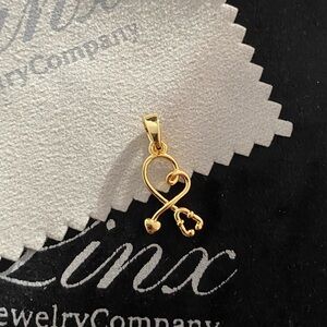Yellow Gold Stethoscope Dangle Charm